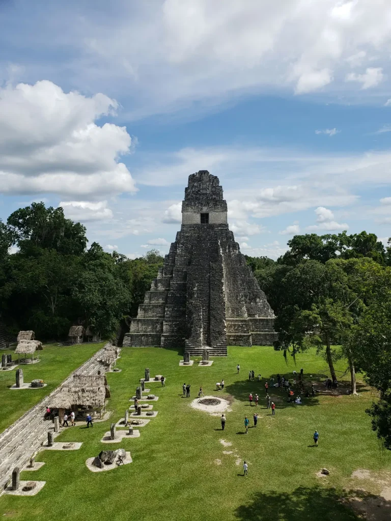 tall mayan ruin with clean surroundings